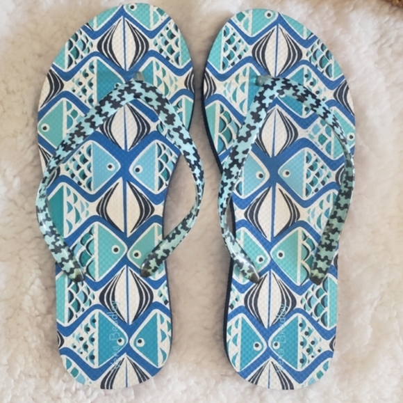 Vera Bradley Shoes - Vera Blue Flip-flops Bradley Womans Teal Patterned Flip Flops Pattern